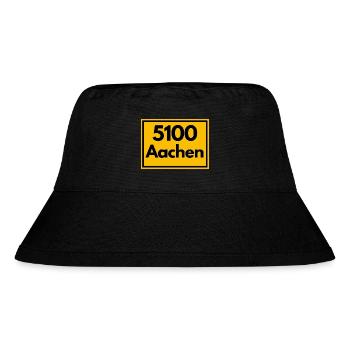 Ortsschild - damals Retro alte PLZ 5100 AACHEN - Stanley/Stella recycelter Bucket Hat - Schwarz - Vorne
