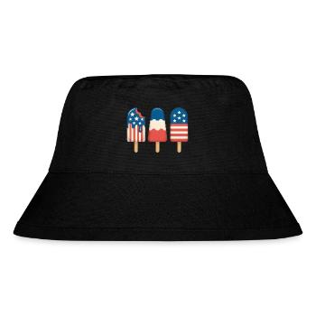 Cream Lover Independence Day 4th of July - Stanley/Stella recycelter Bucket Hat - Schwarz - Vorne