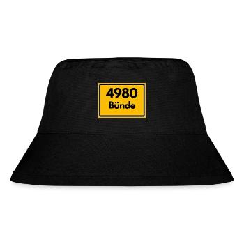 ALTE POSTLEITZAHL PLZ RETRO 4980 BÜNDE - Stanley/Stella recycelter Bucket Hat - Schwarz - Vorne