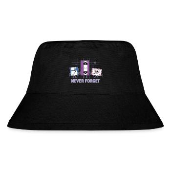 Vergiss niemals Nostalgie für Retro-VHS-Diskettenkassetten - Stanley/Stella recycelter Bucket Hat - Schwarz - Vorne