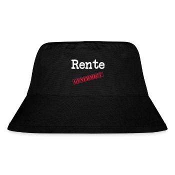 Rente genehmigt - Stanley/Stella recycelter Bucket Hat - Schwarz - Vorne