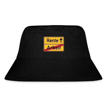 Arbeit Rente Ortsschild - Stanley/Stella recycelter Bucket Hat - Schwarz - Vorne
