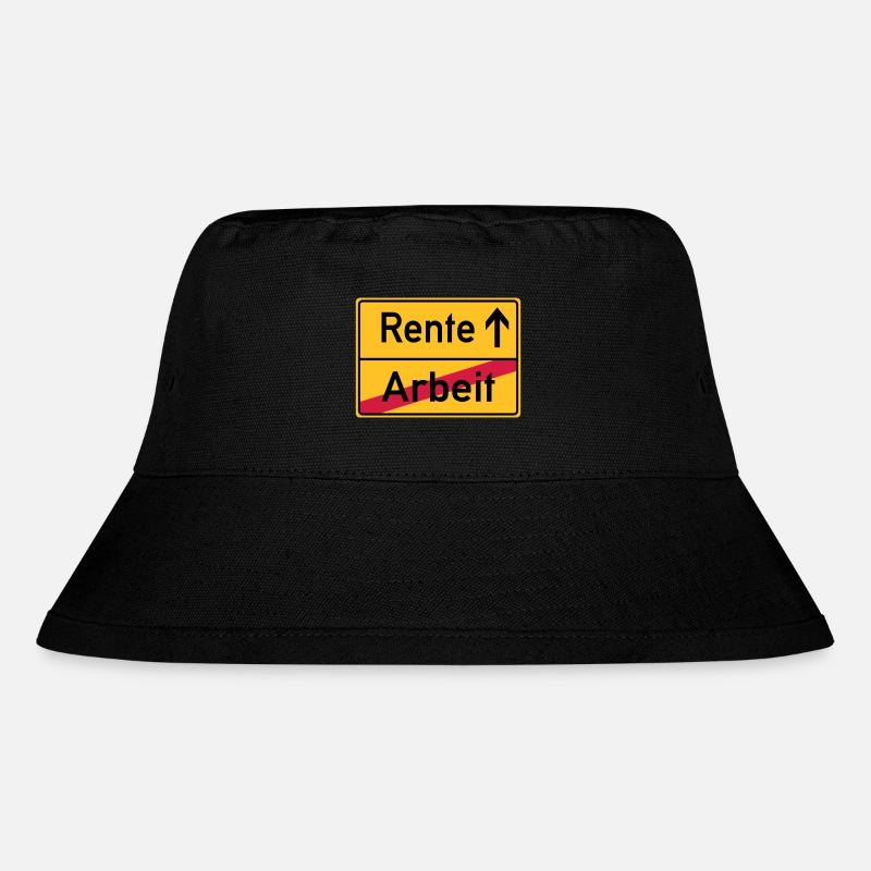 Arbeit Rente Ortsschild - Stanley/Stella recycelter Bucket Hat - Schwarz