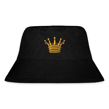 Design goldene König Krone - Stanley/Stella recycelter Bucket Hat - Schwarz - Vorne