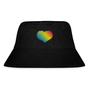 Rainbow Heart (Love / Scribble) - Stanley/Stella Recycled Bucket Hat - black - Front