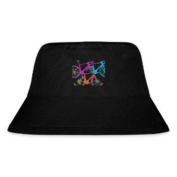 Bunte Fahrräder - Stanley/Stella recycelter Bucket Hat - Schwarz - Vorne