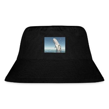 Emerging sperm whale and seagulls - Stanley/Stella Recycled Bucket Hat - black - Front