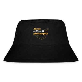 Philosophie Jesus Lehrer Wissenschaft Lesen Kaffee - Stanley/Stella recycelter Bucket Hat - Schwarz - Vorne