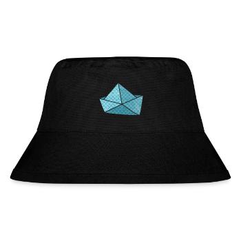 Papierboot Fisch Schuppen urlaubsreif Schiff Boot - Stanley/Stella recycelter Bucket Hat - Schwarz - Vorne