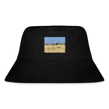 elephant and Landscape in a Etosha National Park - Stanley/Stella Recycled Bucket Hat - black - Front