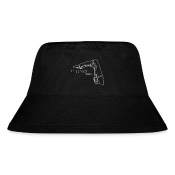 Crimp1 braille weiss - Stanley/Stella recycelter Bucket Hat - Schwarz - Vorne