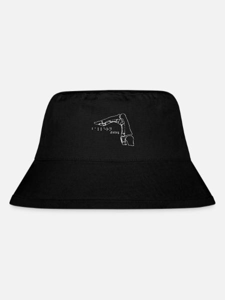 Crimp1 braille weiss - Stanley/Stella recycelter Bucket Hat - Schwarz