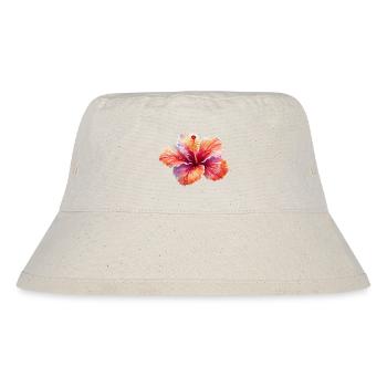 Hibiskusblüte bunt - Stanley/Stella recycelter Bucket Hat - Naturweiß - Vorne