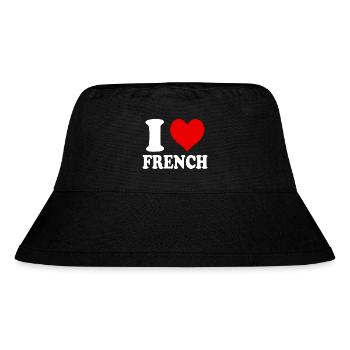 I Love French Heart Funny Witty - Stanley/Stella Recycled Bucket Hat - black - Front