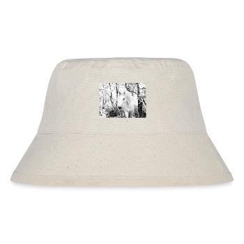 weißes Pferd im Winterwald - Stanley/Stella recycelter Bucket Hat - Naturweiß - Vorne