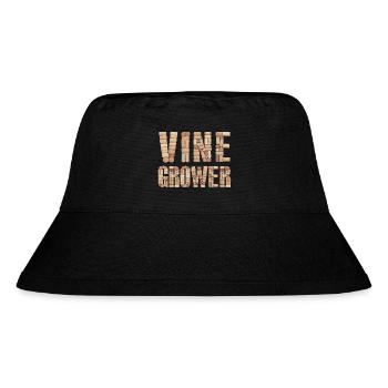 Vine Grower – Natural Cork Typography - Stanley/Stella Recycled Bucket Hat - black - Front