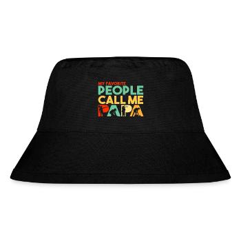 Landschaftsgestaltung Papa Gärtner Silhouette Retro-Kunst - Stanley/Stella recycelter Bucket Hat - Schwarz - Vorne