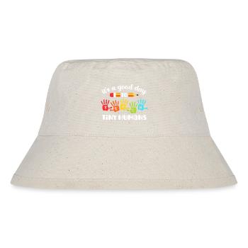 Regenbogenhandabdrücke lehren winzige Menschen - Stanley/Stella recycelter Bucket Hat - Naturweiß - Vorne
