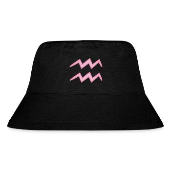 Aquarius Zodiac Sign Symbol Pastel Pink - Stanley/Stella Recycled Bucket Hat - black - Front