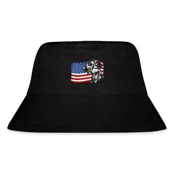 Hannoverscher Schweisshund Amerika Fahne Hunde - Stanley/Stella recycelter Bucket Hat - Schwarz - Vorne