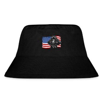 Pudel Amerika Fahne Hund Hunde Wilsigns - Stanley/Stella recycelter Bucket Hat - Schwarz - Vorne
