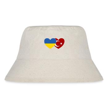 Ukraine Türkei Herz Flagge - Stanley/Stella recycelter Bucket Hat - Naturweiß - Vorne