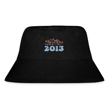 2013 Blumenmuster 2013 Blumen-thema Blumen 2013 - Stanley/Stella recycelter Bucket Hat - Schwarz - Vorne