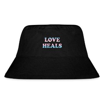 Liebe heilt Trans-Flagge - Stanley/Stella recycelter Bucket Hat - Schwarz - Vorne