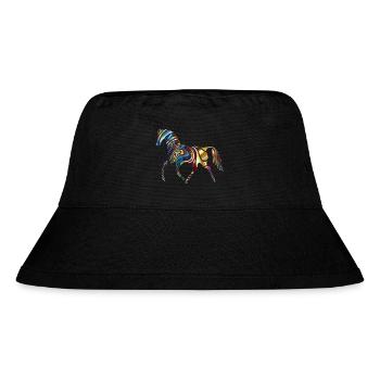 Pferd - bunt durch die Welt - Stanley/Stella recycelter Bucket Hat - Schwarz - Vorne