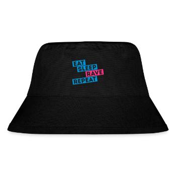 i love eat sleep rave dance musik repeat t-shirts - Stanley/Stella recycelter Bucket Hat - Schwarz - Vorne