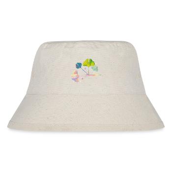 bunter Ginkgo Ast mit Blätter in Regenbogen Farben - Stanley/Stella recycelter Bucket Hat - Naturweiß - Vorne