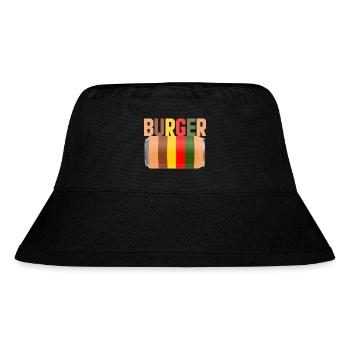 Burger Fast Food - Stanley/Stella recycelter Bucket Hat - Schwarz - Vorne