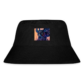 Eule - Stanley/Stella recycelter Bucket Hat - Schwarz - Vorne