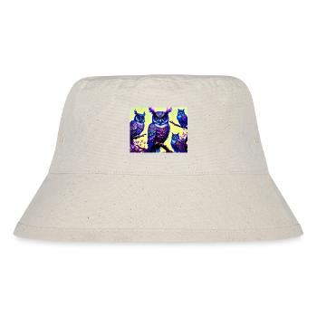 Eule - Stanley/Stella recycelter Bucket Hat - Naturweiß - Vorne