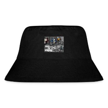 S51, Habicht, Sperber, KR51/1 // Gut zu Vögeln - Stanley/Stella recycelter Bucket Hat - Schwarz - Vorne