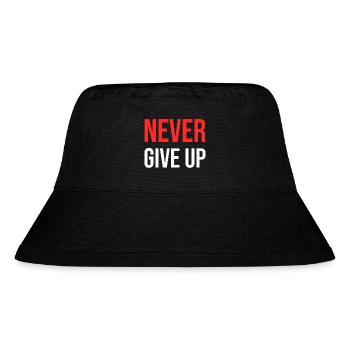 Never Give Up - Stanley/Stella Recycled Bucket Hat - black - Front