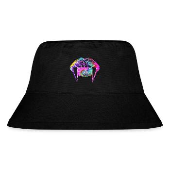 Groovy Vampirelips pink purple - Stanley/Stella recycelter Bucket Hat - Schwarz - Vorne