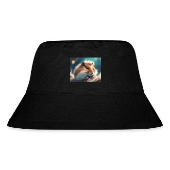 Niedliche Tiere im Winterschlaf – Hamster - Stanley/Stella recycelter Bucket Hat - Schwarz - Vorne