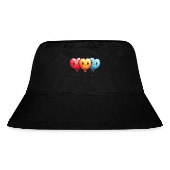 Ballon Herzen auch für Kinder und Geburtstage - Stanley/Stella recycelter Bucket Hat - Schwarz - Vorne