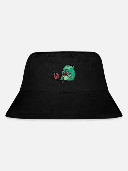 Frosch Stricken Handarbeit - Stanley/Stella recycelter Bucket Hat - Schwarz