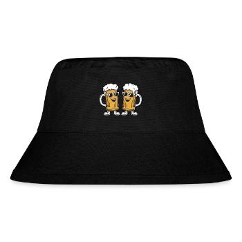 Zwei lustige Bierkrüge mit Sonnenbrille Bier - Stanley/Stella recycelter Bucket Hat - Schwarz - Vorne