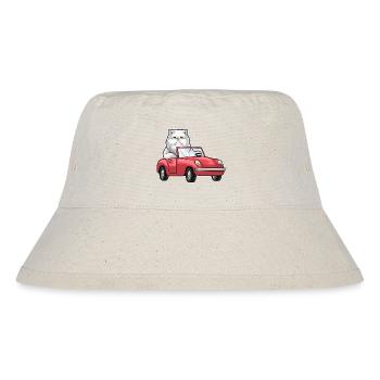 Persische Katze Auto - Stanley/Stella recycelter Bucket Hat - Naturweiß - Vorne