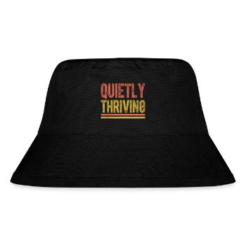 Quietly Thriving Sayings For Introverts - Stanley/Stella Recycled Bucket Hat - black - Front
