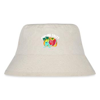 Strandnähe und lebendige Drink Silhouette - Stanley/Stella recycelter Bucket Hat - Naturweiß - Vorne
