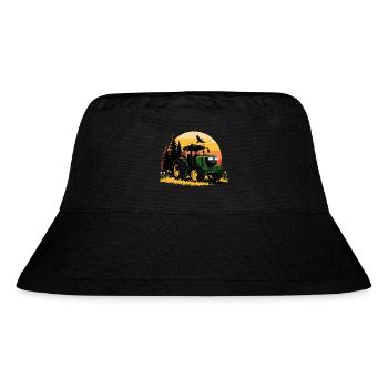 Traktor - Schlepper - Landwirt - Stanley/Stella recycelter Bucket Hat - Schwarz - Vorne