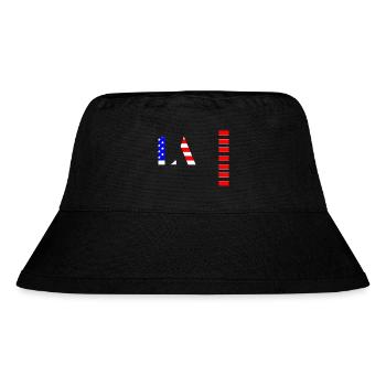 Flag Pattern with American Symbols - Stanley/Stella Recycled Bucket Hat - black - Front