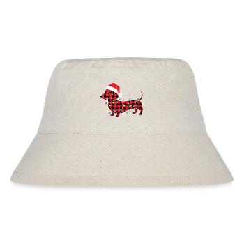 Chien Teckel Noël Plaid Rouge Carreaux - Bob recyclé Stanley/Stella - blanc naturel - Devant