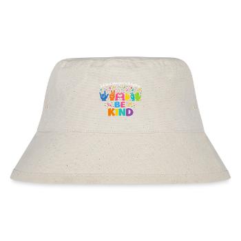 Sei freundlich Gebärdensprache inklusiv - Stanley/Stella recycelter Bucket Hat - Naturweiß - Vorne