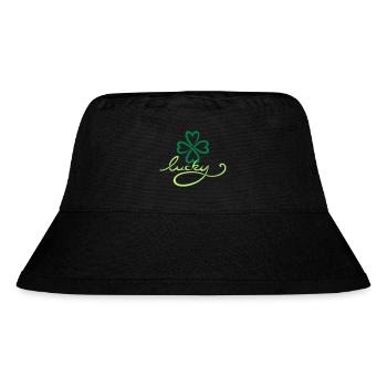 St Patricks Day Lucky Yoga Wellness Tattoo - Stanley/Stella recycelter Bucket Hat - Schwarz - Vorne