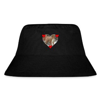 Eichhörnchen Squirrel Liebe Love Herz - Stanley/Stella recycelter Bucket Hat - Schwarz - Vorne